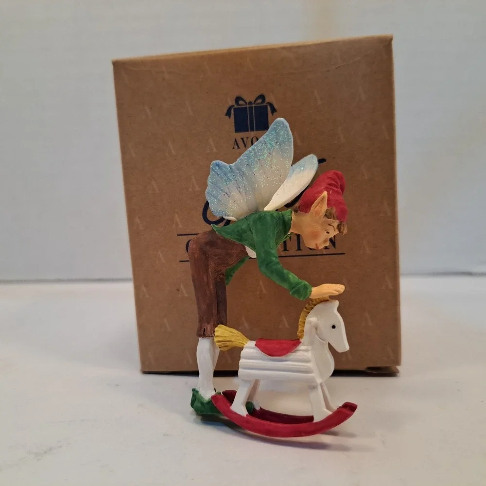 Avon Santa's Elves Collection Elf with Rocking Horse 3